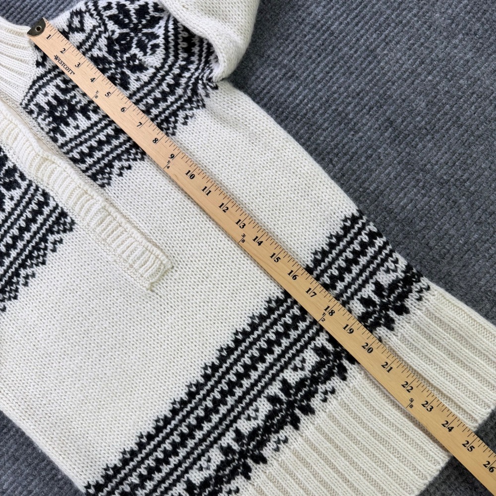 J.Crew Fair Isle Wool Mohair Blend Snap Neck Sweater Cream Black Womens Small - Picture 9 of 11
